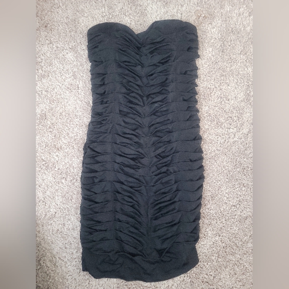 Black sweetheart strapless top dress